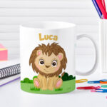Miniatura di Tazza per Bambini Infrangibile con Animali della Giungla e Nome personalizzata