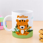 Miniatura di Tazza per Bambini Infrangibile con Animali della Giungla e Nome personalizzata
