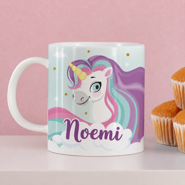 Tazza per Bambini Infrangibile con Unicorno e Nome personalizzata