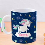 Miniatura di Tazza per Bambini Infrangibile con Unicorno e Nome personalizzata