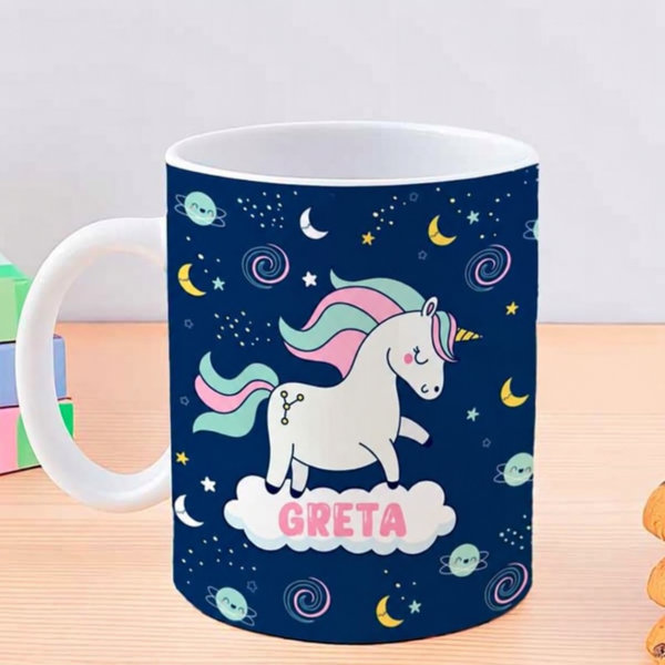 Tazza per Bambini Infrangibile con Unicorno e Nome personalizzata