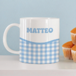 Miniatura di Tazza Infrangibile per Bambini Quadretti con Nome Personalizzata
