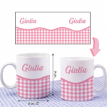 Miniatura di Tazza Infrangibile per Bambini Quadretti con Nome Personalizzata