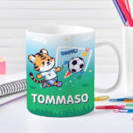 Miniatura di Tazza Infrangibile per Bambini Calcio con Nome Personalizzata