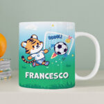 Miniatura di Tazza Infrangibile per Bambini Calcio con Nome Personalizzata