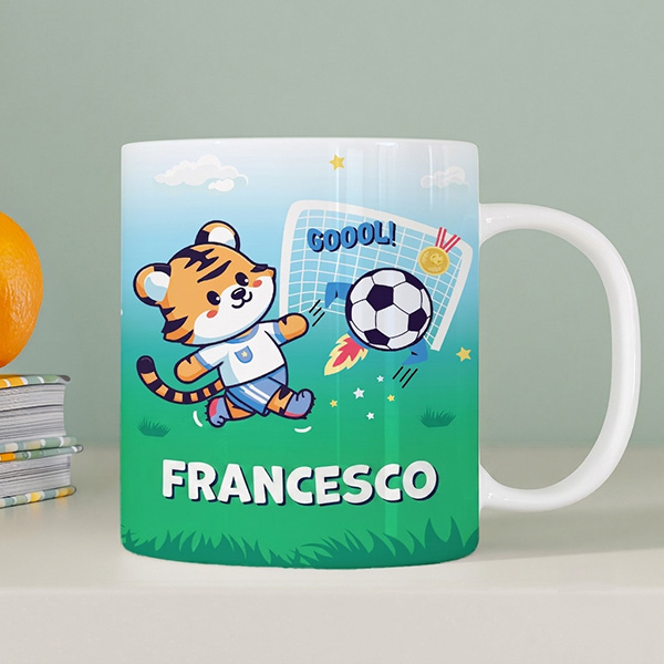 Tazza Infrangibile per Bambini Calcio con Nome Personalizzata