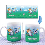 Miniatura di Tazza Infrangibile per Bambini Calcio con Nome Personalizzata