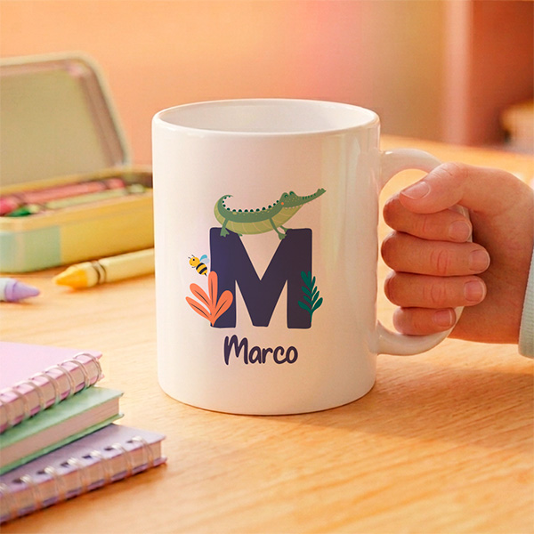 Tazza Bambini Infrangibile con Iniziale Personalizzata