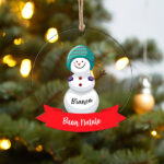 Miniatura di Set di Decorazioni per Albero di Natale Pupazzi di Neve con Nomi personalizzate