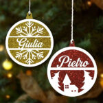Set di Decorazioni per Albero di Natale Glitter con Nome personalizzato Miniatura di Set di Decorazioni per Albero di Natale Glitter con Nome personalizzato