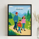 Poster Família na Montanha com Nomes e Texto personalizado Miniatura de Poster Família na Montanha com Nomes e Texto personalizado