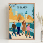 Poster Família no Parque com Nomes e Texto personalizado Miniatura de Poster Família no Parque com Nomes e Texto personalizado