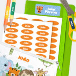 Etiquetas Autocolantes Infantis para Objetos Personalizadas Miniatura de Etiquetas Autocolantes Infantis para Objetos Personalizadas