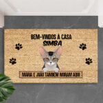 Miniatura de Capacho Bem-vindos a Casa com Nome de Animal de Estimação personalizado