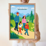 Miniatura de Poster Família na Montanha com Nomes e Texto personalizado