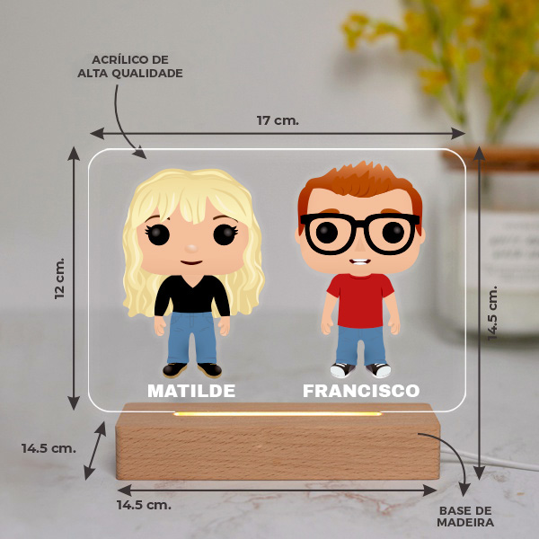 Candeeiro Funkos com Nomes personalizado