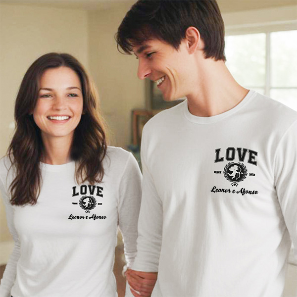 T-shirt Cupido com Nomes personalizada