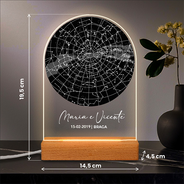 Candeeiro Mapa Estelar personalizado