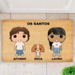Capacho Funkos com Nomes e Texto Personalizado Miniatura de Capacho Funkos com Nomes e Texto Personalizado