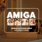 Candeeiro Amiga com Quatro Fotografias e Texto Personalizado Miniatura de Candeeiro Amiga com Quatro Fotografias e Texto Personalizado