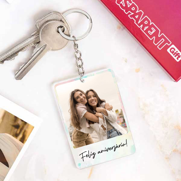 Porta-chaves com Foto e Frase personalizado