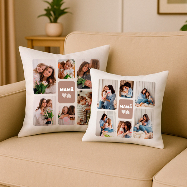 Almofada Mamã com Seis Fotografias personalizada