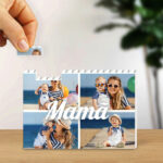 Miniatura de Puzzle de Blocos Mamã Collage com Quatro Fotos Personalizado