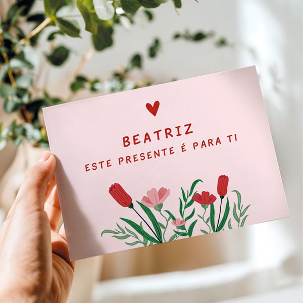 Cartão de presente com dedicação personalizada Cartão de presente com dedicação personalizada