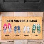 Miniatura de Capacho Sapatilhas com Nomes e Texto Personalizado