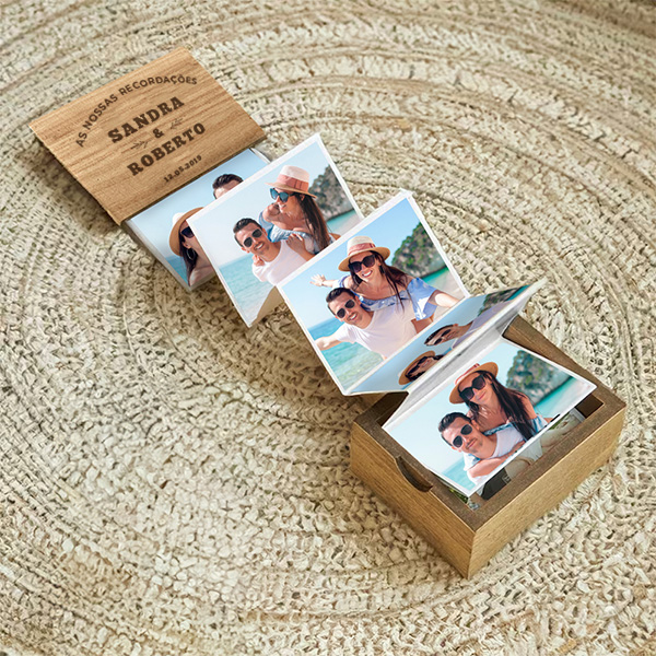 Caixa de Fotografias Acordeão para Casais Personalizada