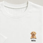 Miniatura de T-shirt com Ilustração Mini do Animal de Estimação com Nome personalizado