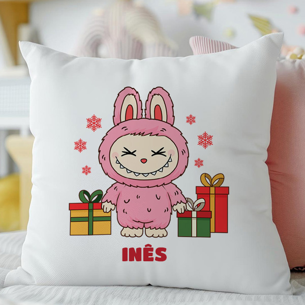 Almofada Labubu de Natal com Nome personalizado