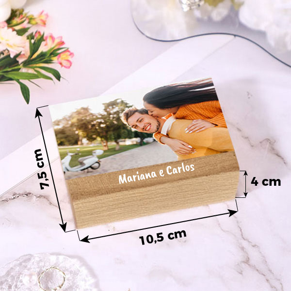 Caixa de Fotografias Acordeão com Foto e Texto Personalizados