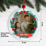 Miniatura de Pack de Enfeites para Árvore de Natal Grinalda com Foto e Texto Personalizados