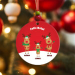 Pack de Enfeites para Árvore de Natal Renas com Nomes Personalizados Miniatura de Pack de Enfeites para Árvore de Natal Renas com Nomes Personalizados