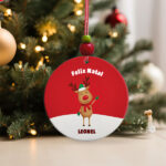 Miniatura de Pack de Enfeites para Árvore de Natal Renas com Nomes Personalizados