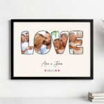 Póster Design LOVE com Data e Nomes Personalizados Miniatura de Póster Design LOVE com Data e Nomes Personalizados