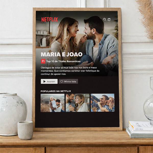 Póster Design Netflix com Nomes e Texto personalizados