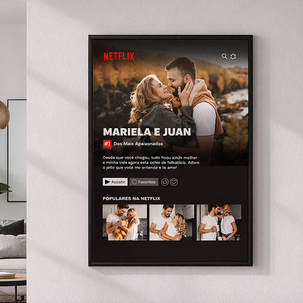 Póster Design Netflix com Nomes e Texto personalizados