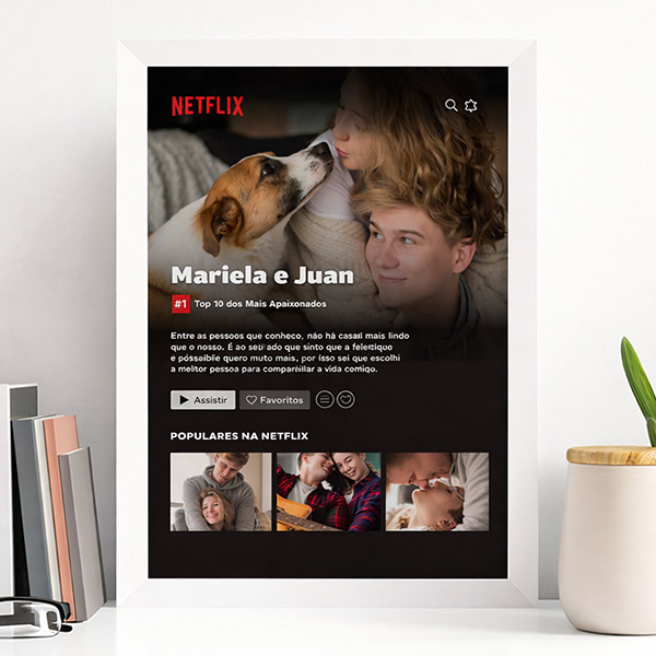 Póster Design Netflix com Nomes e Texto personalizados