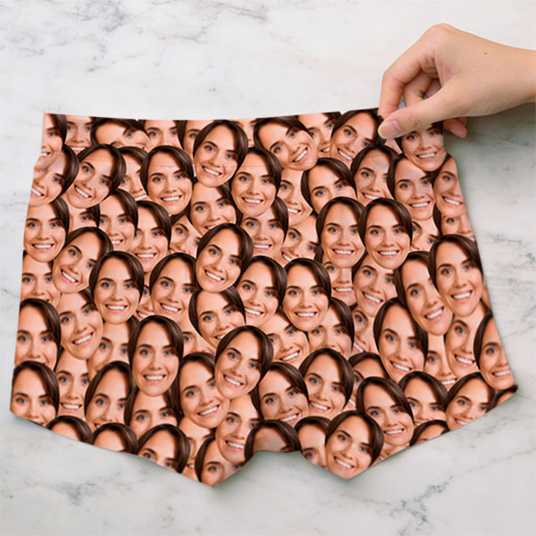 Boxer personalizado com rostos de fotografia