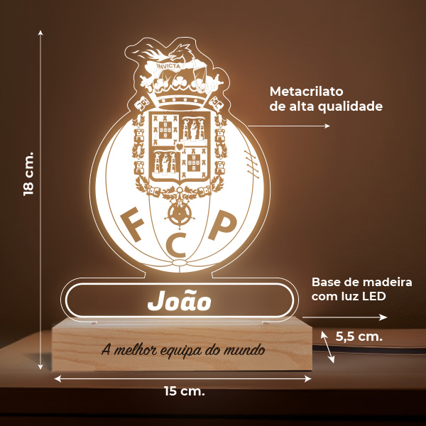 Candeeiro Escudo FC Porto personalizada