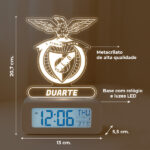 Miniatura de Relógio Despertador com Luz Escudo Benfica personalizado