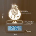 Miniatura de Relógio Despertador com Luz Escudo FC Porto personalizado