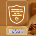 Miniatura de Relógio espertador com Luz com o Teu Escudo personalizado