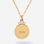 Colar com Brilhantes de alta Qualidade e Texto personalizado. Miniatura de Colar com Brilhantes de alta Qualidade e Texto personalizado.
