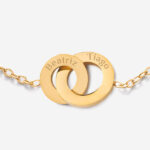 Pulseira de Mulher Aros Cruzados com Nomes personalizados Miniatura de Pulseira de Mulher Aros Cruzados com Nomes personalizados