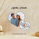 Miniatura de Placa Corações com Mapa do Amor e Fotos personalizada