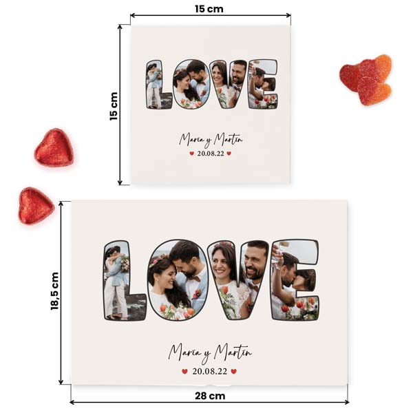 Caixa de Doces Love personalizada com Foto e Nome