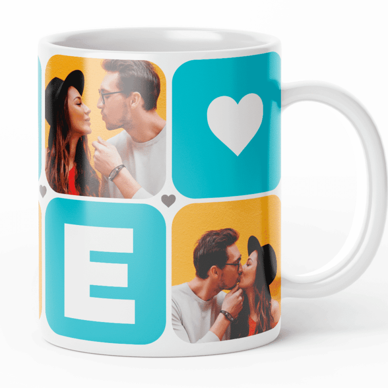 Caneca Love personalizada com 5 fotos
